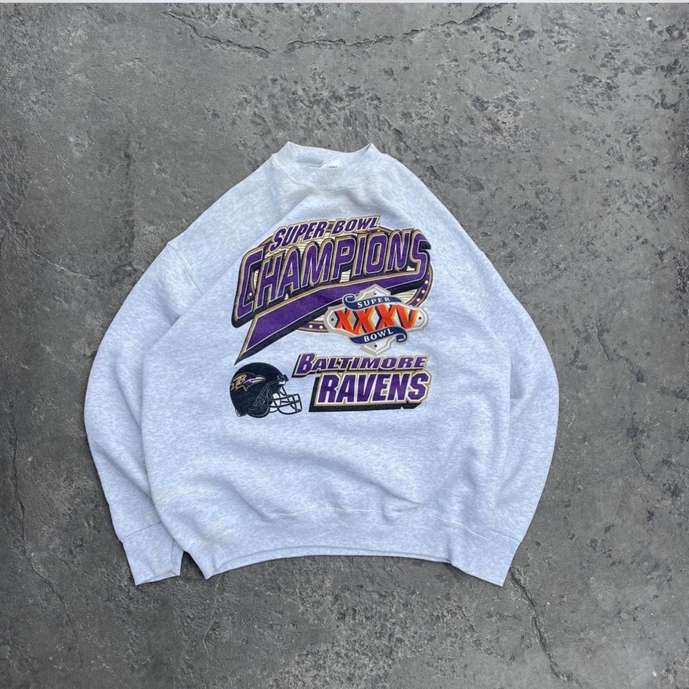 Baltimore Ravens Gray Super Bowl Champions Sweater